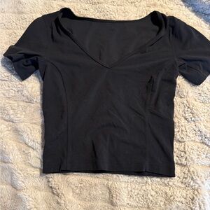 Elegant Black V-Neck Women's Top